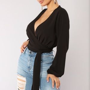 black wrap shirt